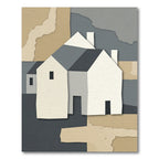 Abstract Geometric Village Paper Cut Rug