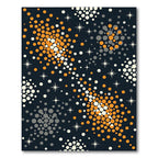 Cosmic Orange and Gray Starry Sky Rug