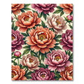 Soft Peony Floral Watercolor Bouquet Rug