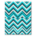 Aqua Teal Chevron Layered Rug