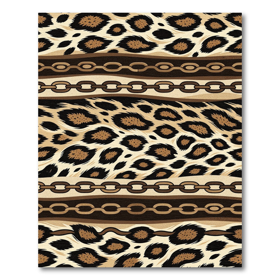 Leopard Spot and Chain Link Stripe Rug