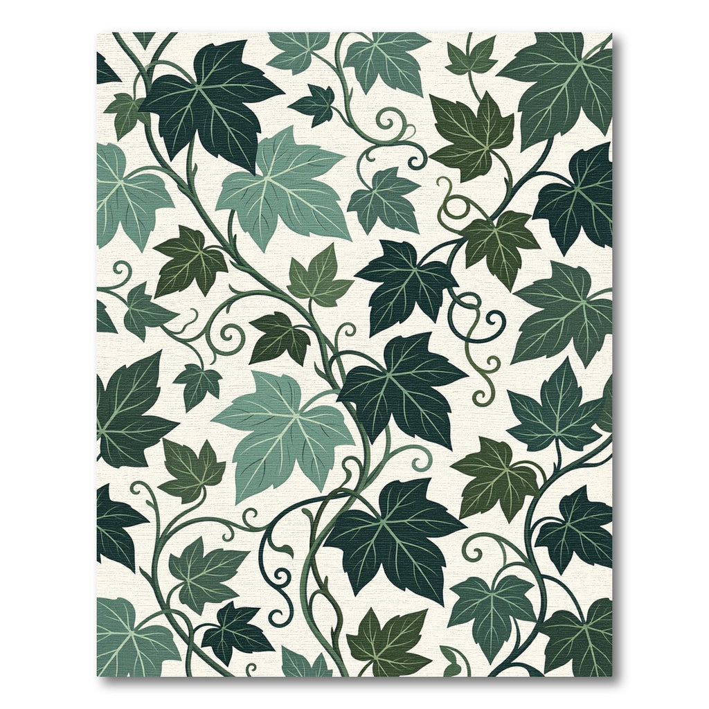 Lush Green Botanical Ivy Vine Rug