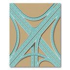 Geometric Teal Highway Intersection Graphic Rug