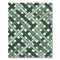 Green Interlocking Diagonal Stripe Rug