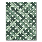 Green Interlocking Diagonal Stripe Rug