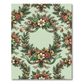 Sage Green Floral Wreath Ribbon Rug