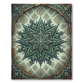Ornate Sage Green Star Mandala Rug