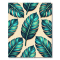 Lush Emerald Teal Tropical Foliage Rug