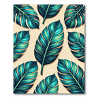 Lush Emerald Teal Tropical Foliage Rug