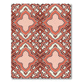 Coral Geometric Entwined Quatrefoil Lattice Rug