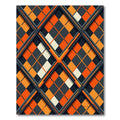 Tartan Orange Intersecting Diamond Composition Rug
