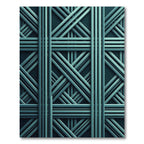 Teal Intersecting Linear Geometric Rug