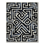 Black White Maze Illusion Art Rug