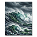 Dramatic Stormy Deep Sea Wave Rug