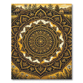 Golden Mandala Farmhouse Floral Art Rug