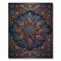 Ornate Teal and Gold Paisley Star Rug