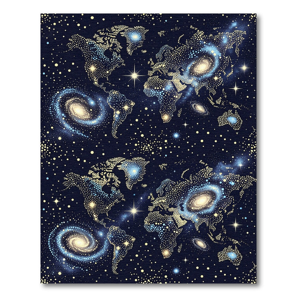 Cosmic World Galaxy Map Rug