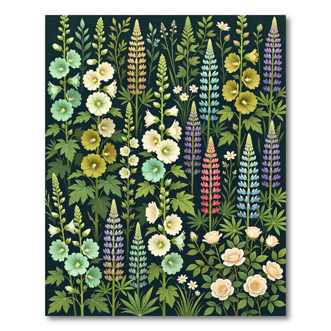 Lush Botanical Garden With Roses Rug