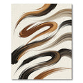 Earthy Brown Swirling Abstract Strokes Rug