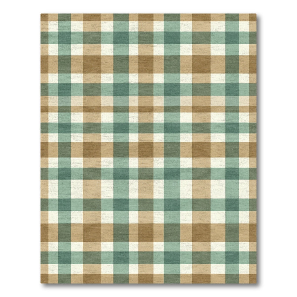 Sage Green and Taupe Plaid Check Rug