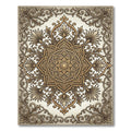 Ornate Gold Filigree Mandala Rug