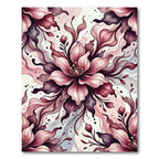 Ethereal Pink Floral Ink Flow Rug