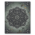 Vintage Botanical Silver Gray Floral Medallion Rug