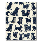 Playful Black Labrador Terrier Puppy Repeat Rug