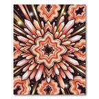 Radiant Coral Crystal Geode Burst Rug