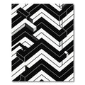 Monochromatic Geometric Illusion Zigzag Rug