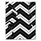 Monochromatic Geometric Illusion Zigzag Rug