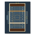 Modern Blue Grid Football Field Rug