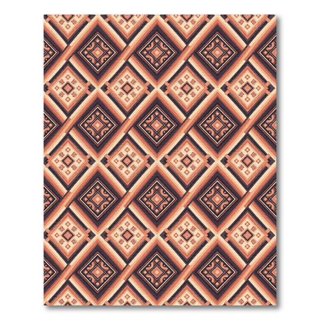 Terracotta Orange Diamond Layers Rug