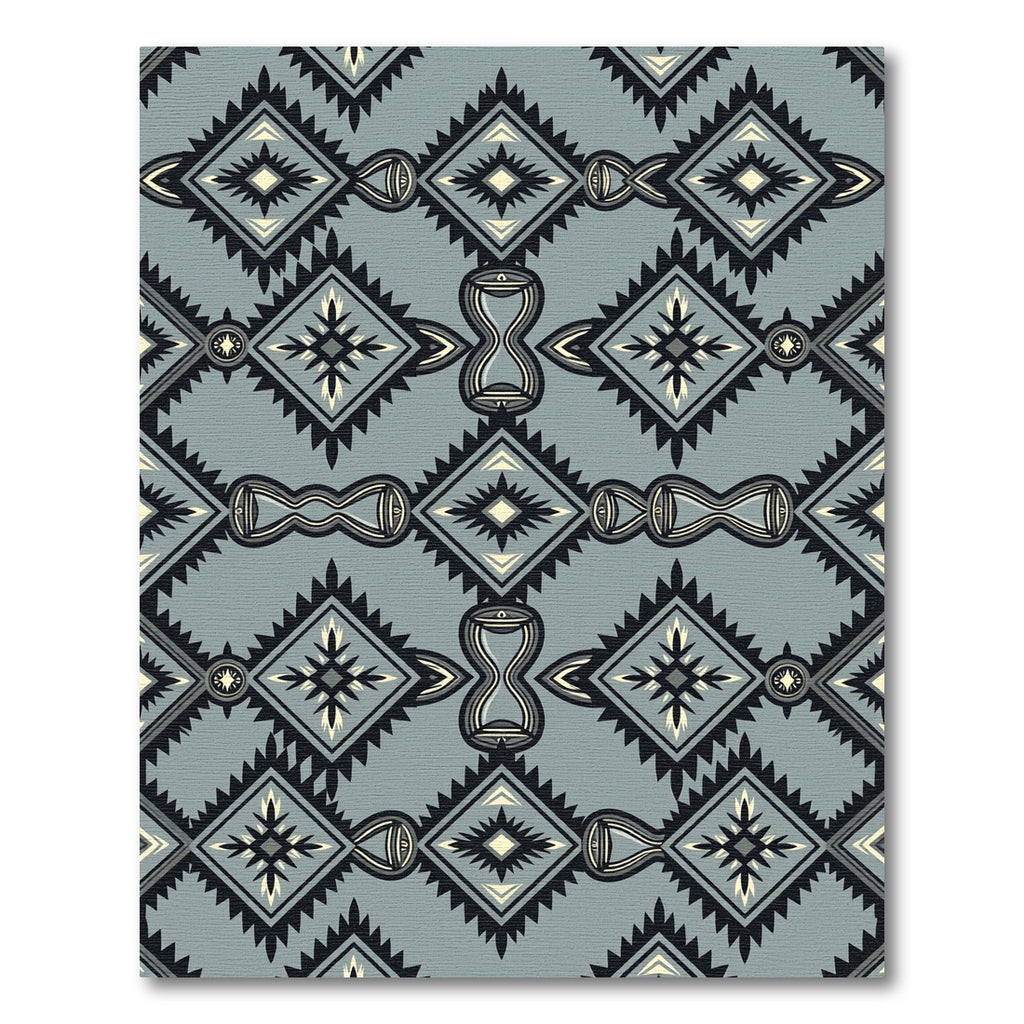Gray Diamond Hourglass Native American Rug