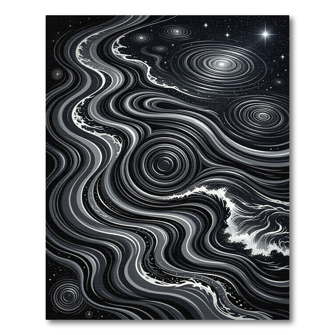 Monochromatic Swirl Galaxy Wave Rug