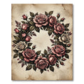 Vintage Blush Rose Wreath Garden Rug