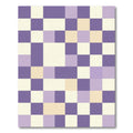 Purple Lavender Cream Checkered Composition Rug