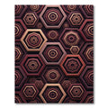 Geometric Crimson Octagon Hexagon Layered Art Rug