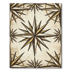 Vintage Antique Gold Compass Star Rug