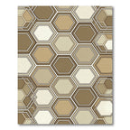 Earthy Hexagon Geometric Overlay Rug