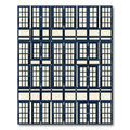 Deep Blue Architectural Window Facade Rug