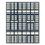 Deep Blue Architectural Window Facade Rug