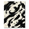 Bold Black Ink Swirl Abstract Rug