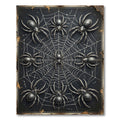 Gothic Spider Web Monochromatic Silver Art Rug