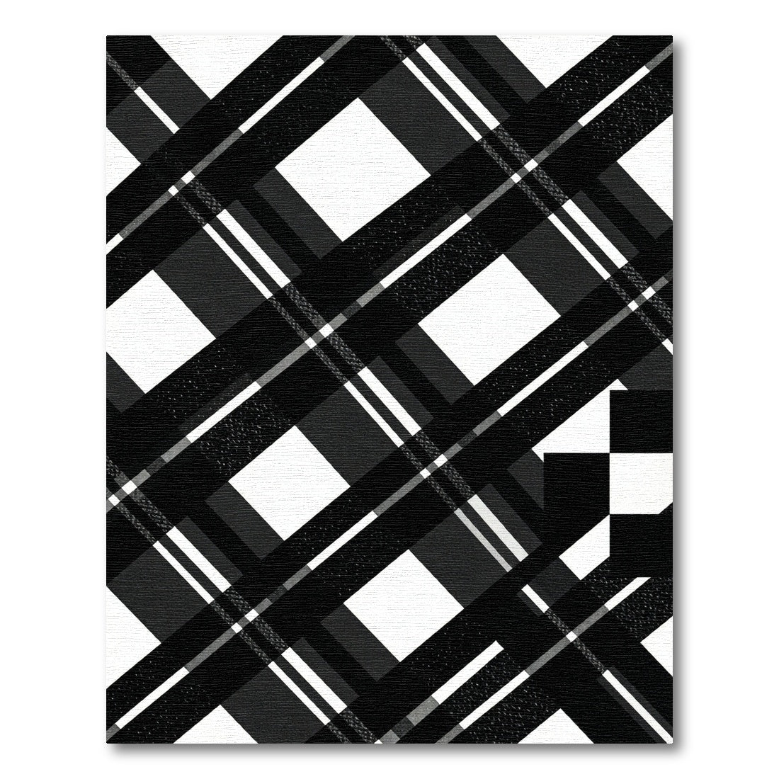 Monochromatic Diagonal Plaid Squares Rug