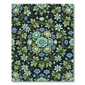 Botanical Blue Rose and Clematis Medallion Rug