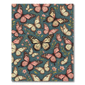 Whimsical Blush Butterfly Teal Botanical Rug
