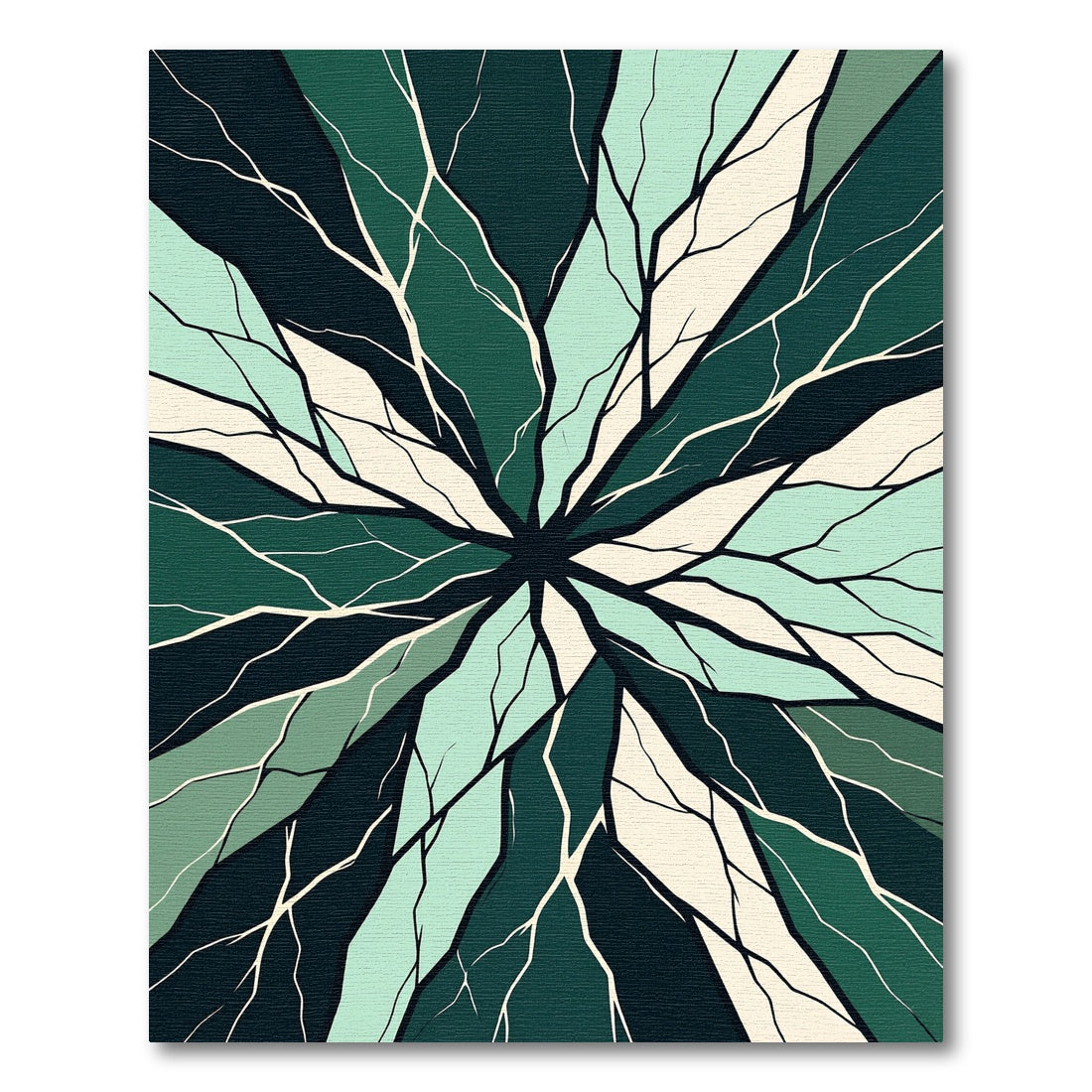Emerald Teal Abstract Fragment Layout Rug