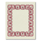 Pink Interlocking Geometric Frame Rug