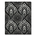 Monochrome Arabesque Floral Medallion Rug